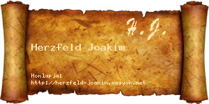 Herzfeld Joakim névjegykártya